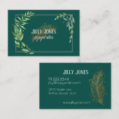 羽根ペンの葉の枠 名刺 (正面/裏面)