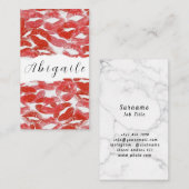 羽根付きベクターシームレスヴィンテージ唇 名刺 (正面/裏面)