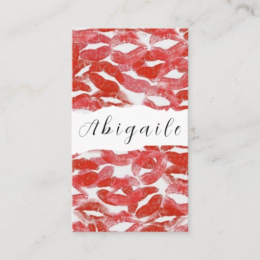 羽根付きベクターシームレスヴィンテージ唇 名刺 (正面)