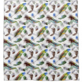 羽根水の色パターン シャワーカーテン (正面)