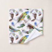 羽根水の色パターン バスタオルセット (ウォッシュタオル)