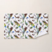 羽根水の色パターン バスタオルセット (ハンドタオル)