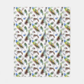 羽根水の色パターン フリースブランケット (正面)