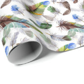 羽根水の色パターン ラッピングペーパー (ロールコーナー)