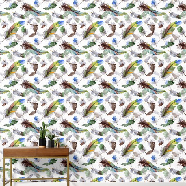 羽根水の色パターン 壁紙 (廊下)