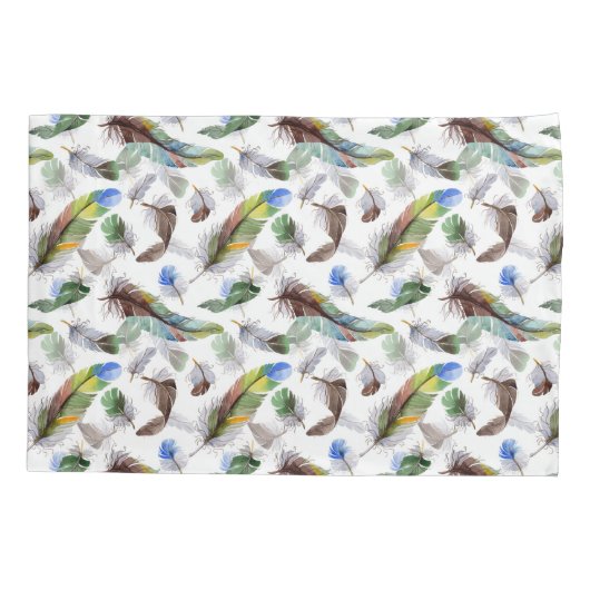 羽根水の色パターン 枕カバー (裏面)