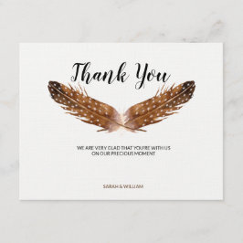 羽根水カラーサンキューカード サンキューカード