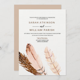 羽根水カラー結婚式招待状 招待状