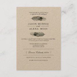 羽根水カラー |ボエレガントホ結婚の 招待状