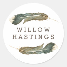 羽根水色デュオ ラウンドシール