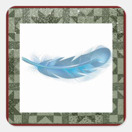 羽根，キルトパターン スクエアシール