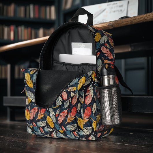 羽毛しゃれている プリントバックパック