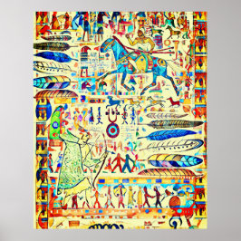 羽毛と戦士のパターン ポスター