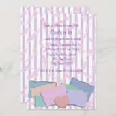 羽毛と枕/誕生日 招待状 (正面/裏面)