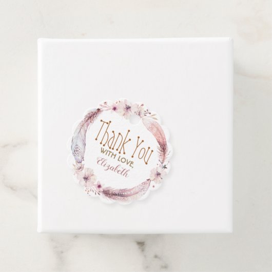 羽毛と花のリース フェイバータグ (インサイチュ)