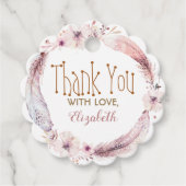 羽毛と花のリース フェイバータグ (正面)