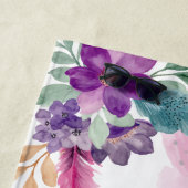 羽毛と花ミセスパーソナライズされた結婚ズ ビーチタオル (インサイチュ)