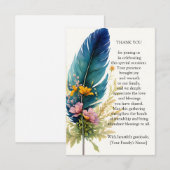 羽毛と花 サンキューカード (正面/裏面)