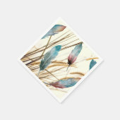 羽毛と草 スタンダードカクテルナプキン (角)