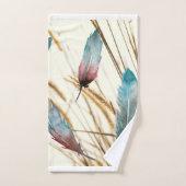 羽毛と草 バスタオルセット (ハンドタオル)