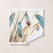 羽毛と草 バスタオルセット (ウォッシュタオル)