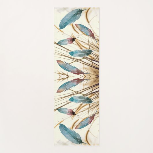 羽毛と草 ヨガマット (正面)