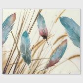 羽毛と草 ラッピングペーパー (フラット)