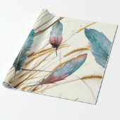 羽毛と草 ラッピングペーパー (アンロールド)