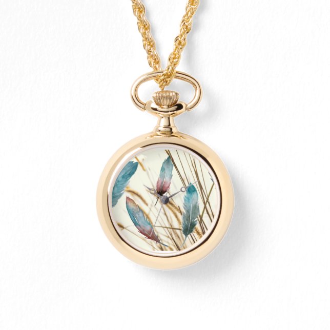 羽毛と草 腕時計 (正面)