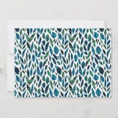 羽毛と葉のブルー汎用パーティー 招待状 (裏面)