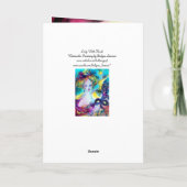 羽毛のある仮装マスク誕生日付き婦人 カード (裏面)