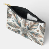 羽毛のある花 アクセサリーポーチ (見開き)