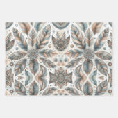 羽毛のある花 ラッピングペーパーシート (正面3)