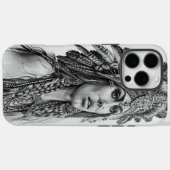 羽毛のインディアン戦士の女の子 Case-Mate iPhoneケース (裏面 (横))