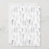 羽毛のウェディング招待状 白とグレー 招待状 (裏面)