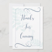 羽毛のエレガンスで白い羽毛の文字アート 招待状 (裏面)