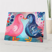 "羽毛のキス" ハッピーバレンタインデー カード (正面)