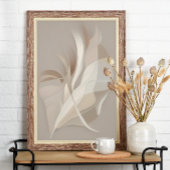 「羽毛のラプソディ」 |ベージュ抽象芸術アート ポスター