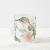 羽毛の付いた友人のミルク・グラス フロストグラスマグカップ (正面左)