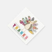 羽毛の友よパーソナライズされたり感謝祭ナプキンス スタンダードカクテルナプキン (角)