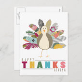 羽毛の友ハッピーサンクスギビング葉書 シーズンポストカード (正面/裏面)