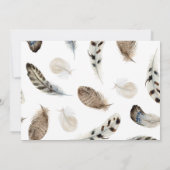 羽毛の友人トフィーパーソナライズされたブラウン セーブザデート (裏面)