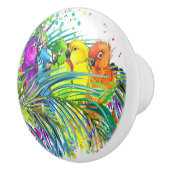 羽毛の熱帯鳥2セラミックノブ セラミックノブ (右)