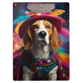 羽毛の生えた帽子をかぶって歩く クリップボード