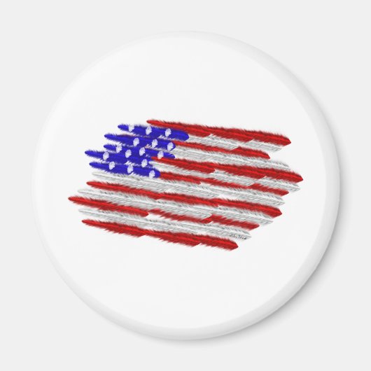 羽毛の米国国旗 マグネット (正面)