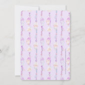 羽毛の紫色の水色のリハーサルディナー 招待状 (裏面)