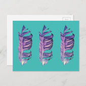 羽毛の繊細な美術原画イラスト ポストカード (正面/裏面)