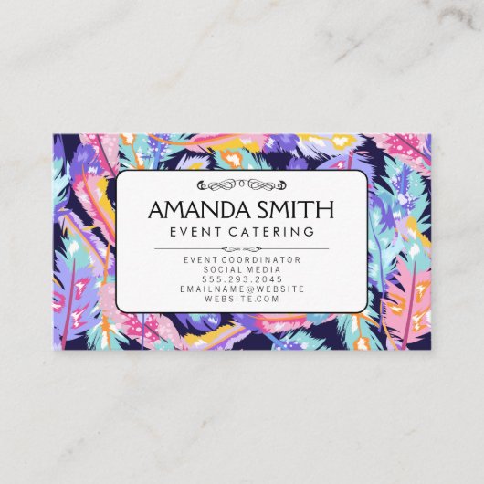 羽毛の背景 名刺 (正面)