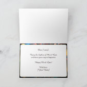 💚💜💛羽毛の豪華さ：マルディグラスの光 カード (内部)