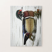 羽毛の雄カラフル鴨 ジグソーパズル (縦)